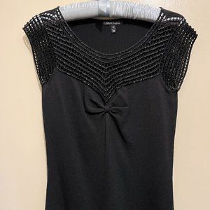 Ann Klein beaded knit top cap sleeve